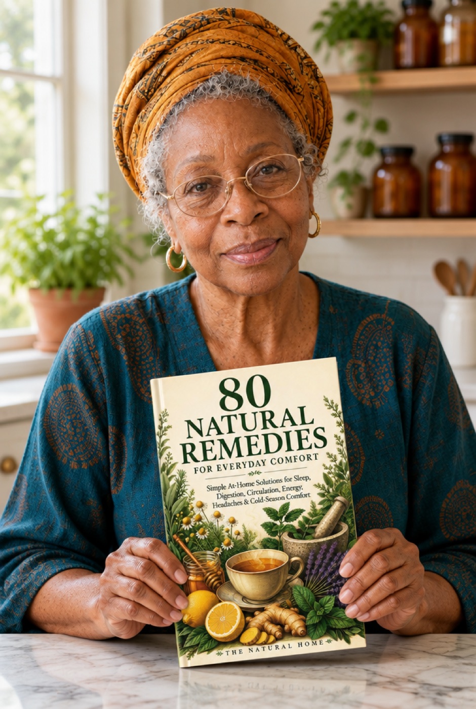 Ruby Mae holding the remedies book